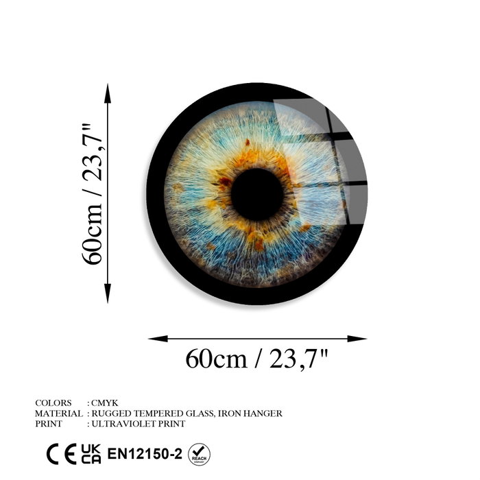 Wallity Pintura Decorativa de Vidrio Templado UV-1138 Multicolor 60 cm